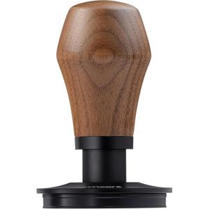 Normcore 58mm Espresso Coffee Tamper V4 - Spring Loaded Tamper With Titanium PVD Coating Flat Base -15lb / 25lb / 30lbs Replacement Springs, Genuine American Walnut Handle