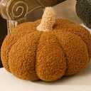 Briwooody 1 Pc Fall Halloween Sherpa Pumpkin Throw Pillow Fleece Pumpkin Throw Pillow Fall Thanksgiving Halloween Home Decor for Car Bedroom Living Room,