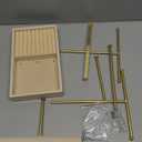 Lolalet Jewelry Holder Tree with Velvet Tray, 4 Tiers Necklace Display Stand Rack with Ring Slots Organizer for Earrings Bracelets Bangles Ring -Beige