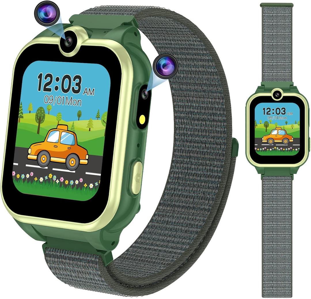 Kids Smart Watch Girls Boys, Gifts for 4-10 Years Old Dual Camera Touchscreen Smart Watch for Kids with 18 Games Music Video Player Alarm Clock Flashlight Educational Toys Toddles Birthday Gifts