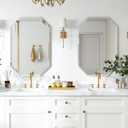 Chende 2 Packs Bathroom Mirror for Wall, 24"x30" Octagon Frameless Mirror with Beveled Edge, Vanity Mirror for Bathroom Living Room Bedroom Vertical or Horizontal