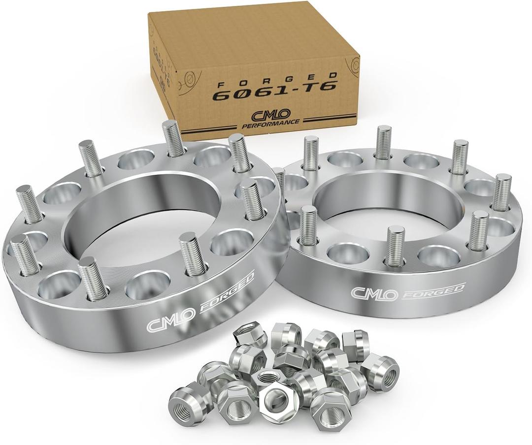 Customadeonly 8x6.5 to 8x6.69 Wheel Adapters (8x165.1 to 8x170) – 2pcs 1.5 Inch (38mm) Adapters with 126mm Bore, 9/16" Studs – Enable 8x6.5 Hubs to Fit 8x170 Wheels – CNC Machined Forged Aluminum