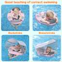 Mambobaby Float with Canopy Size Improved Non Inflatable Infant Baby Pool Float Smart Mambo Float Swim Trainer Baby Swim Float Mambo Baby Float Solid Air Free Water Waist Swimming Ring (PIN Ladybug)