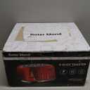 4 Slice Toaster Roter Mond Retro Stainless Steel with Bagel Defrost Cancel Function, 6 Browning Settings, Extre Wide Slot and Removable Crumb Tray, Cream, ST033