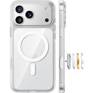 TORRAS Stronger Magnetic & Shockproof for iPhone 17 Pro Max Case, Fit for MagSafe, MilGrade Drop Protection, Camera Control, DIY Button, Slim for iPhone 17 Pro Max Phone Case Translucent Deep Blue