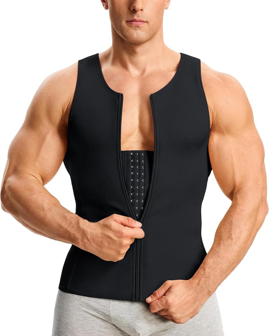 Nebility Mens Shapewear Fajas para Hombres Compression Shirt Men Body Shaper Tank Top Compression Undershirt Sleeveless Vest (XX-Large, Black)