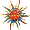 VEWOGARDEN Metal Sun Wall Decor 30" Large Outdoor Metal Wall Art Colorful Outdoor Sun Wall Art for Patio Home Garden (30" Dia(Colored))