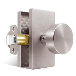 HIEMEY Door Knobs Interior Brushed Nickel, Modern Passage Satin Nickel Door Knob Door Handles for Hall and Closet