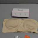 Lusait Strapless Bras for Women Non-Slip Seamless Padded Bandeau Bra Wireless Convertible Tube Top Bralette Beige 2XL
