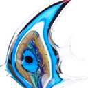 XMGZQ Hand Blown Blue Glass Fish Figurines for Home Decor Accent,Sea Glass Art Paperweights,Tropical Fish Collectables Ornaments,Sea Animal Sculptures for Coastal Beach Room Decor,Coffee Table