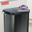 Glad Stainless Steel Step Trash Can, Large Metal Kitchen Garbage Bin with Soft Close Lid, 20 Gallon, Pewter - Indoor & Outdoor Waste Container with Odor Protection and Bag Roll Holder