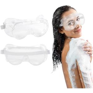 Adjustable Eyelash and Eyebrow Protector Shower Goggles Shield: Glasses-Friendly Design Perfect for Eyelash Extensions, Microblading Aftercare, and Cataract Surgery Recovery, 2 Pack