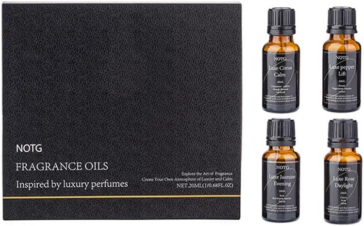 Essential Oils Set - Top 4 Luxury Scents for Diffuser, Humidifier, Aromatherapy, Candle & Soap Making, Premium Scented Oil Gift Set for Home & Office, Inspired by Luxury Brand perfumes (20ML)