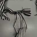 Xinnun 6 Pcs Burlap Bows Knot Handmade Ribbon Bows Natural Rustic Burlap Wreath Decorative Bowknot Ornament for Tree Decorate Festival Holiday Party Supplies(Striped Style,Black, White)