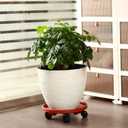 5 Packs Large Plant Caddy with Wheels 13" Rolling Wheeled Plant Stands Heavy-duty Plastic Flower Pot Roller Base Movers Indoor Outdoor Planter Dolly with Casters Trolley, Red