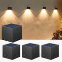 LUHLEE Solar Wall Lights Outdoor,Square Modern Solar Wall Sconce IP65 Waterproof Down Lighting Outdoor Lights for House,Porch,Garden,Yard, Patio,Fence Decor