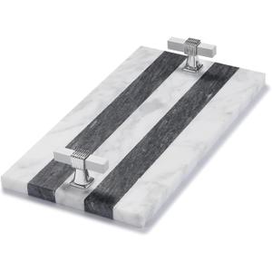 Guest Towel Holder Tray for Bathroom, Marble Guest Napkin Holder, Disposable Hand Towel Holder, White and Black Bathroom Accessories Decor, Paper Towel Holder Tray, Napkin Tray wash Cloth Holder
