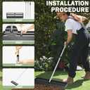 Lawn Leveling Rake 45x10 inch, Leve Lawn Tool with Stainless Steel, Lawn Leveler 27-80" Adjustable Handle, Yard Leveling Rake Heavy-Duty for Garden, Golf Course, and Farm