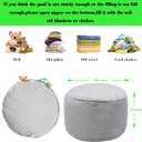 Pouf Ottoman Stuffed 20x20x12 Inches Floor Pouf Plush Fiber Ottoman Foot Rest Under Desk Foot Stool for Living Room Bedroom Gray