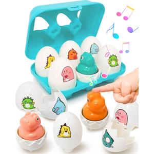 Easter Egg for Toddlers 1-3, Toddler Easter Basket Stuffers, Montessori Toys for 1 2 3 Year Old Boys Girls, Matching Sensory Eggs Fillers Toys, Easter Birthday Gifts for 1 2 3 Year Old Girl Boy