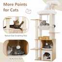 Gitelsnour Cat Tree, 70.9 Inch Wood Cat Tower for Large Cats Adult, Modern Cat Furniture with Double-Layer Wooden Cat Condo, 2 Platforms, Large Hammock and Scratching Posts, Walnut GCT102WB