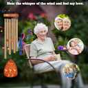37" Sympathy Wind Chimes with Hummingbird, Memorial Wind Chimes for Loss of Loved One Prime, Bereavement/Sympathy/Memorial Gift for Loss of Mother Father Husband Remembrance!(P1) (Gold, 37")