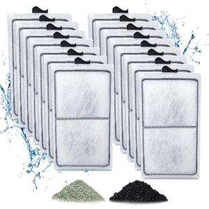 Zuqqony 15 Pack PF-S Filter Cartridges Compatible with Silenstream PF10 Power Filters, Remplacement Aquarium Carbon Cartridge with Zeolite