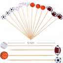 JtmyAota 100 Pack Baseball Toothpicks, 4.7 Inch Bamboo Cocktail Picks, Bamboo Toothpicks for Sports Catered Event Birthday Themed Party Decorations