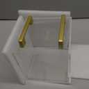 YoBa Thick Clear Acrylic Square Tissue Box Holder with Gold Plated Aluminum Legs for Bathroom, Kitchen, Bedroom, Office, Hotels and Restaurant