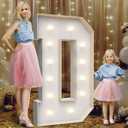 4FT Marquee Light Up Letters D,Party Decoration Large Marquee Light Up Letters with Weighted Water Bag,Pre-cut Foam Board Set Can Be Used for Birthdays,Weddings,Baby Anniversaries White
