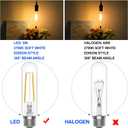 Energetic Dimmable E26 Edison Bulb, AC120V Soft White 2700K Light Bulb, 5W Equal 60W 600LM Tubular T10 LED Light Bulbs for Rustic Pendant, Chandeliers, Wall Sconces,Pack of 6