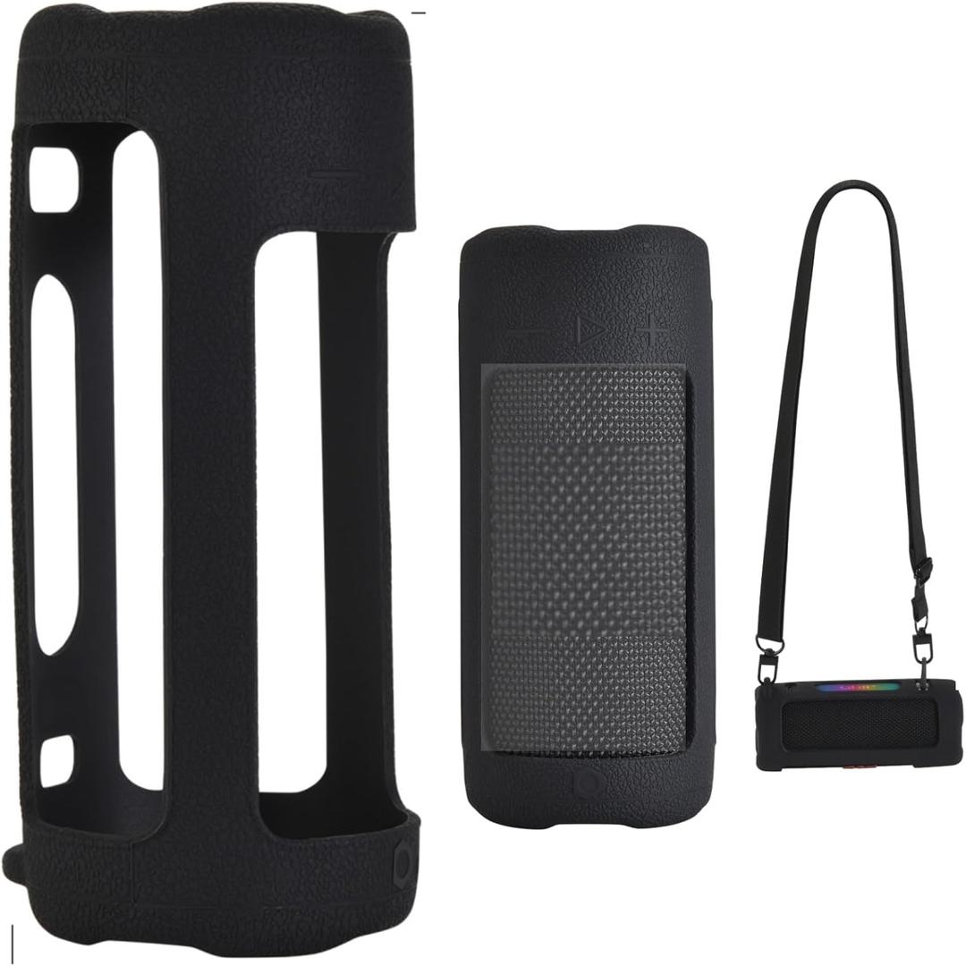 Silicone Case for JBL Grip,Protective Case Cover for JBL Grip,with Shoulder Strap (Black)