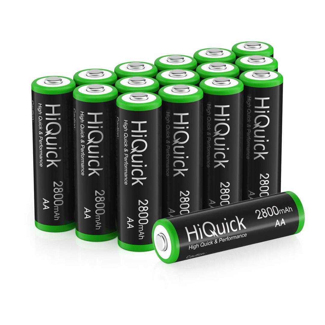 HiQuick AA Rechargeable Batteries 2800mAh - High Capacity Performance 16 Pcs Rechargeable AA Battery
