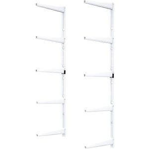Minimalistic White Shelf Brackets by Delta Cycle, Set of 10 Fully Adjustable 12-inch Heavy Duty Shelf Brackets, Holds Up to 800 lbs, Modern Shelf Bracket for Wood Shelves