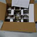 BESTTEN [2 Pack] Entry Door Knob with Lock, Keyed Different Door Lock for Exterior Door and Front Door, Standard Ball, Satin Nickel