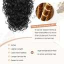 Flufymooz 100 Pure Protein Ponytail Extension, 18 Inch Curly Claw Clip Ponytail Hair Extensions Natural Soft pony tail hairpiece for women-Natural Black