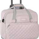 Rolling Laptop Bag for Women, 17.3 inch Anti Theft Rolling Briefcase with Wheels, Water Resistant Overnight Computer Bag Carry on Laptop Briefcase for Travel/Work/Business, Pink