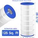 TidyMister Advanced Pool Filter Cartridge TM-8413 Compatible with PWWPC125B, PXC-125, Posi-Clear PXC-150, C-8413, Waterway Proclear 125,FC-2575,L x OD:28-3/16 x 8 15/16",125 Sq. Ft,2 Pack