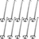 10 Pieces Stainless Steel Soup Ladle Sturdy Soup Ladle with Long Handles Portion Control Serving Spoons for Cooking Sauce Kitchen Home(2 oz)