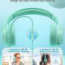 awatrue Kids Headphones for School Toddler Wired with Microphone Plug in Bulk Boys Headset Girls 3+ Year Old Green