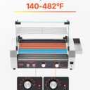 VEVOR Hot Dog Roller, 12 Hot Dog 5 Rollers, Stainless Steel Sausage Grill Cooker, 750W Commercial Hot Dog Machine with Dual Temp Control, Cover, Side Storage Box, Removable Shelf & Oil Drip Tray