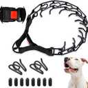 Supet Dog Prong Collar, Adjustable Pinch Training Collar with Quick Release Buckle for Small Medium Large Dogs(Packed with One Extra Links) (Black)