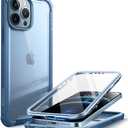 i-Blason Ares Case for iPhone 13 Pro 6.1 inch (2021 Release), Dual Layer Rugged Clear Bumper Case with Built-in Screen Protector - Azure