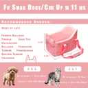 Console Dog Car Seat - Portable Dogs Armrest Booster Seat for Small Dog, Anti-Collapse Pet Car Seat with Soft Cushion Safety Belt, Support Pet Up to 11lbs (Pink Daisy)