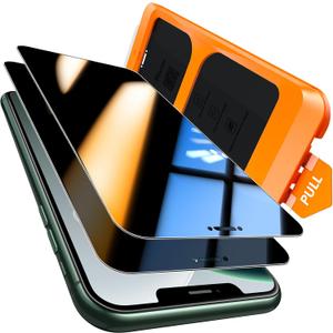 TOCOL for iPhone 11 Pro Max Privacy Screen Protector 9H Hardness Military Grade Shatterproof HD Tempered Glass Full Coverage Easy Installation Case Friendly 2 Pack