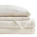 True North by Sleep Philosophy Plush Sheet Set King, Solid Color, Warm & Soft Bedding King Size Sheets, Fitted Pocket Fits Up to 16" Mattress, Soloft, King, Ivory, 4 Piece