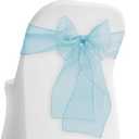 Lann's Linens - 10 Elegant Organza Wedding/Party Chair Cover Sashes/Bows - Ribbon Tie Back Sash - Turquoise