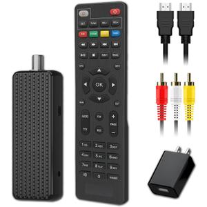 Mini Digital Converter Box for TV,1080P Digital TV Tuner Box with HDMI Output,3RCA Output,Recording and Playback,USB Multimedia Player,ATSC Tuner with HDMI&3RCA Cables,2in1 Remote Control Included