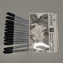 Permanent Markers, Ultra Fine Point, Black, 16 Count, 0.4mm, Fine tip permanent marker set, quick dry, waterproof, fading resists, durable, marks on paper, glass, ceramic, plastic, wood, rock, metal