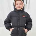 UNICOMIDEA Baby Winter Coat with Hooded Toddler Boys Girls Puffer Jackets for 12M-5T (Black)